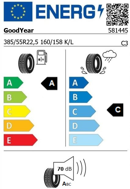 Anvelopa directie 385/55/22,5 GoodYear FuelMax S 160/158K/L