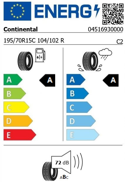 Anvelopa vara 195/70/15C Continental VanContactEco 104/102R Anvelopa vara 195/70/15C Continental VanContactEco 104/102R