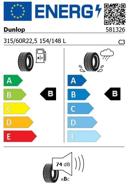 Anvelopa directie 315/60/22,5 Dunlop SP346+ HL 154/148L Anvelopa directie 315/60/22,5 Dunlop SP346+ HL 154/148L