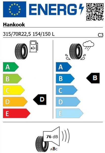 Anvelopa tractiune 315/70/22,5 Hankook DH51 (MS) 154/150L